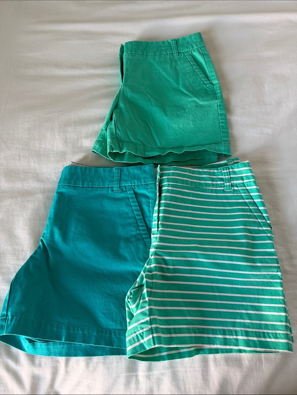 BUNDLE Of 3 Crown & Ivy Women’s Chino Shorts Size 4 Blue Green